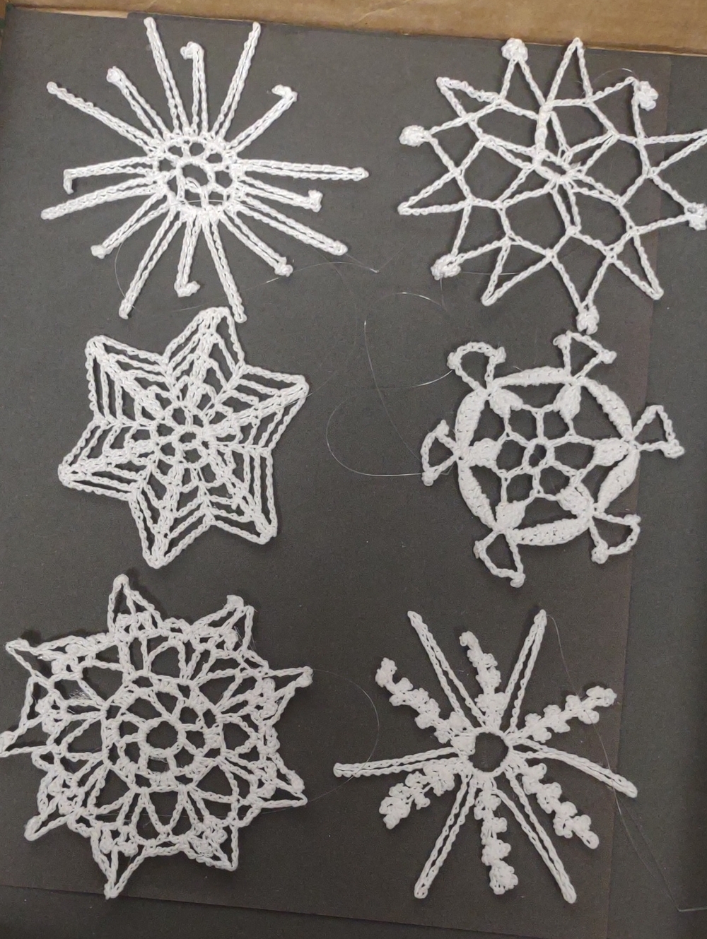 White Hand  Crochet Snowflake Christmas Tree Ornaments